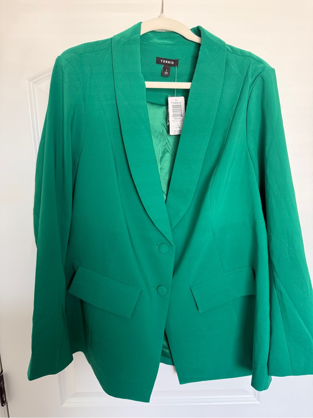 Torrid Green Shawl Collar Blazer